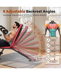 Fed Fitness Foldable Adjustable Weight Bench, 660LBS 8-Position Incline Bench for Chest Shoulder Home Gym
