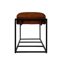 Butler Specialty Kane 62 in. W Leather and Iron Accent Bench