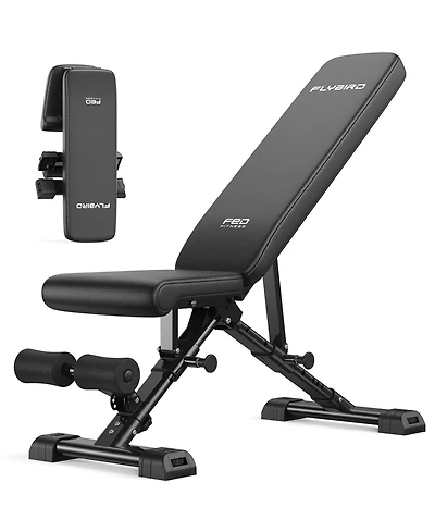 Fed Fitness WB5 800LBS Astm-Certified Flybird WB5 Weight Bench, Foldable Fid Adjustable Workout Bench with 30in Extended Backrest