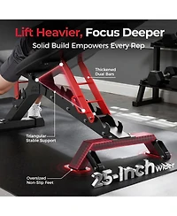 Fed Fitness 1300LBS Commercial Grade Weight Bench, Adjustable Flat Incline Workout Bench with 34'' Extra-Long Backrest and Easy-Roll Wheels