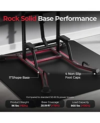 Fed Fitness 800LBS Heavy-Duty Power Tower, Multi-Grip Pull Up Dip Station with Adjustable Core Trainer, Full-Body Home Gym Strength Training Equipment