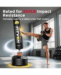 Fed Fitness 70'' Freestanding Punching Bag with Gloves, Heavy Boxing Bag with 4-Spring Shock Absorption System, Suction Cup Base for Home Gym
