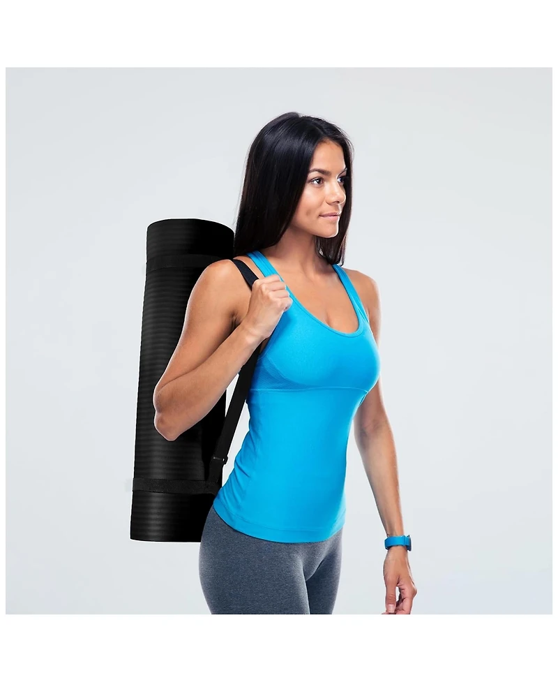 BalanceFrom Fitness GoYoga 71x24in Anti Tear Exercise Yoga Mat with Strap