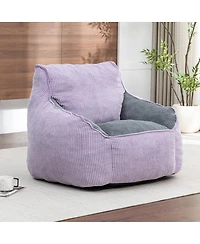 Streamdale Furniture Giant Corduroy Bean Bag Chair with Armrests - Large Adult Sofa