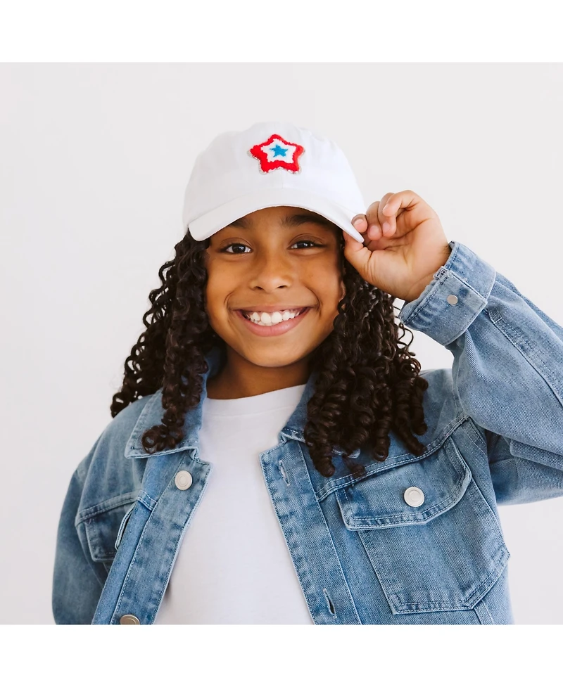 Sweet Wink Girls Patriotic Star Patch Baseball Hat