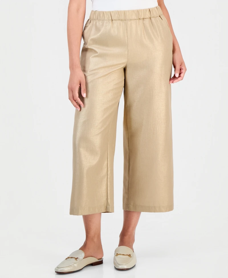 Jm Collection Women's Wide-Leg Metallic-Threaded Pants, Macy's Exclusive