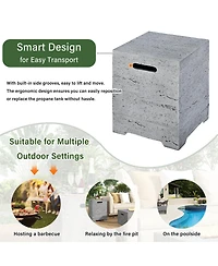 Streamdale Furniture 41.9inch 2-in-1 Rectangular Propane Fire Pit and Tank Cover Table Set