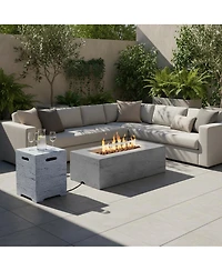 Streamdale Furniture 41.9inch 2-in-1 Rectangular Propane Fire Pit and Tank Cover Table Set