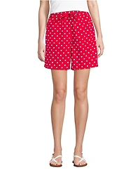 Lands' End Women's Poplin High Rise Pull On 7" Shorts