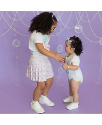 Sweet Wink Toddler Girls Lavender Bow Trellis Athletic Skort