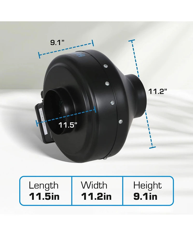 Hurricane Commercial Grade Inline Wall Mount Fan For Hvac and Ventilation Uses