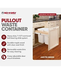 Rev-a-Shelf Double Pullout Top Mount Trash Can, 35 qt., 4WCTM-21DM2-495-fl