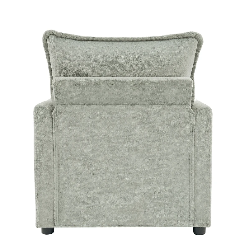 Streamdale Furniture Modern 31.9" Plush Upholstered Accent Chair with Side Storage Pockets, Green