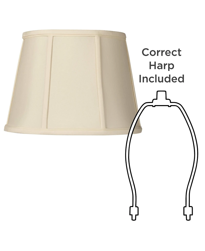 Springcrest Set of 2 Oval Lamp Shades Small 9" Wide x 6.5" Deep at Top 12" Wide x 8" Deep at Bottom 9" High Spider Harp Finial