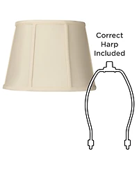 Springcrest Set of 2 Oval Lamp Shades Small 9" Wide x 6.5" Deep at Top 12" Wide x 8" Deep at Bottom 9" High Spider Harp Finial