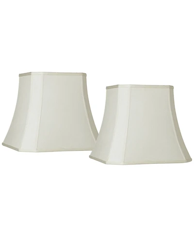 Springcrest Imperial Shade Set of 2 Square Lamp Shades Medium 10.5" Top x 16" Bottom x 13.5" High Spider Replacement Harp Finial Fitting