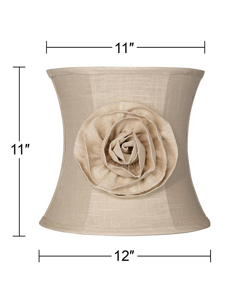 Springcrest Set of 2 Drum Lamp Shades Almond Flower High Spider Replacement Harp Finial Fitting