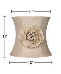 Springcrest Set of 2 Drum Lamp Shades Almond Flower High Spider Replacement Harp Finial Fitting