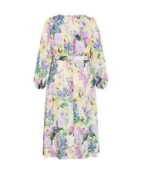 City Chic Women's Anastasia Hydrangea Print Wrap Maxi Dress
