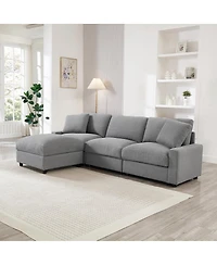 Streamdale Furniture 103.54" L-Shaped Modular Sectional Sofa with 4 Storage Ottomans