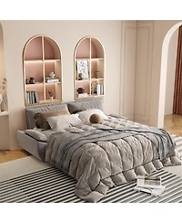 Streamdale Furniture 73.2" 3-in-1 Convertible Velvet Queen Pull-Out Sofa Bed