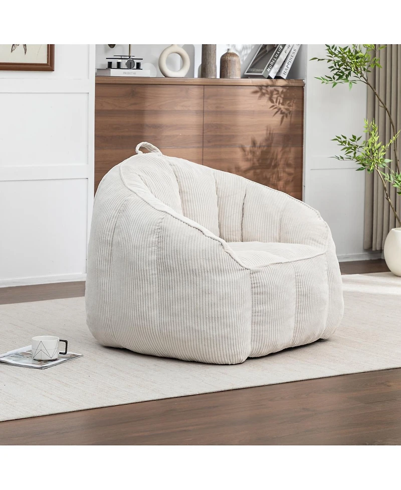 Streamdale Furniture Giant Corduroy Bean Bag Chair with Armrests