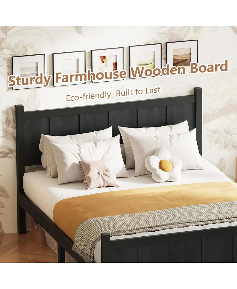 Streamdale Furniture Minimalist Modern Platform Bed with Headboard and Footboard