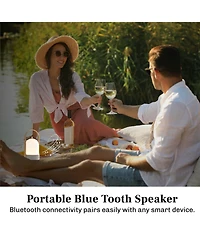Bell + Howell Echo Dome Rechargeable Bluetooth Led Portable Lantern Speaker Touch Control Table Lamp