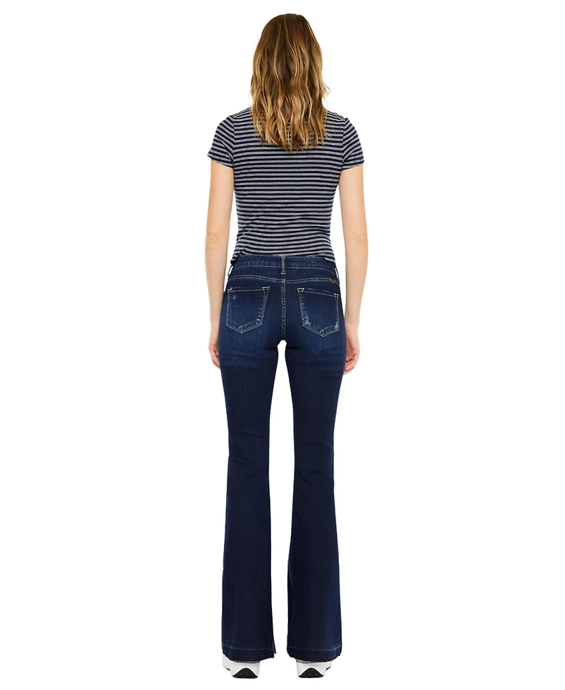 KanCan Women's Heidi Mid Rise Flare Jeans