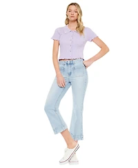 KanCan Women's Angelina High Rise Crop Flare Jeans