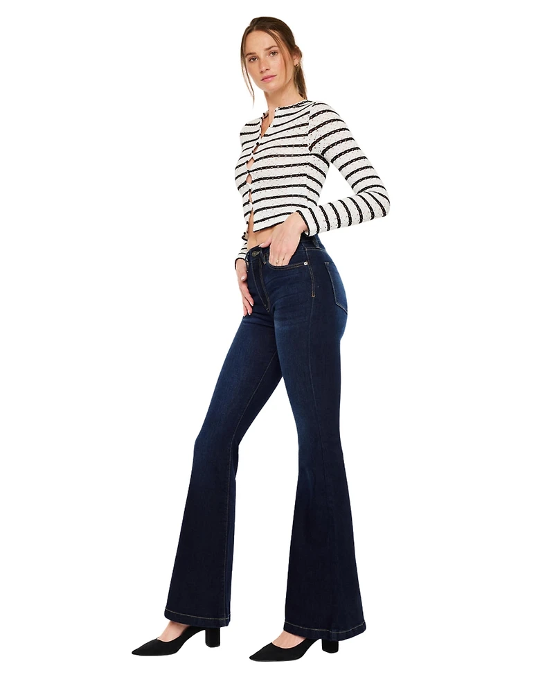 KanCan Women's Roel High Rise Super Flare Jeans