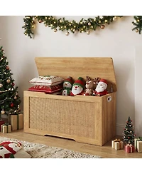 Costway Kids Storage Bench, 40" Toy Box with Flip Top, 2 Metal Hinges and Side Handles