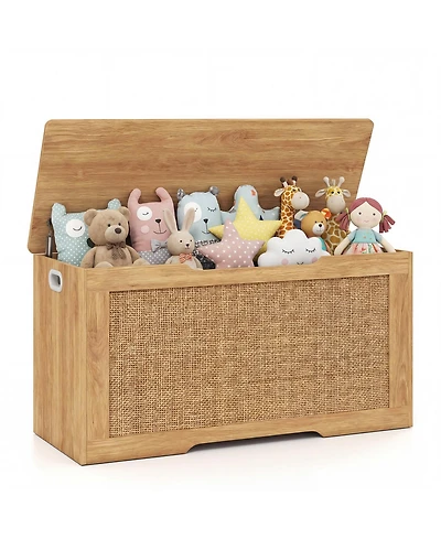 Costway Kids Storage Bench, 40" Toy Box with Flip Top, 2 Metal Hinges and Side Handles