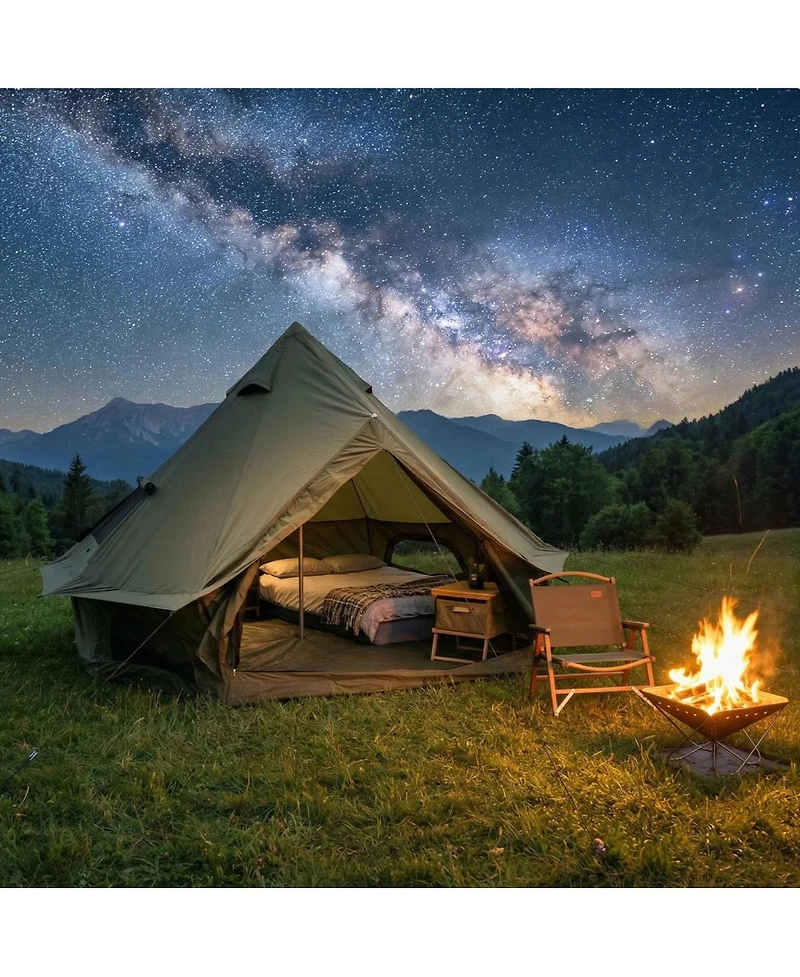 Streamdale Furniture 16.4Feet 4-Season Waterproof Bell Tent with Stove Jack for 10 People