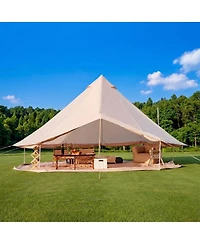Streamdale Furniture 16.4Feet 4-Season Waterproof Bell Tent with Stove Jack for Glamping