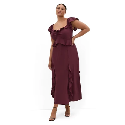 City Chic Women's Fee Frill Maxi Dress