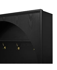 Streamdale Furniture Farmhouse Arched Hall Tree with Storage Bench and 4 Hooks