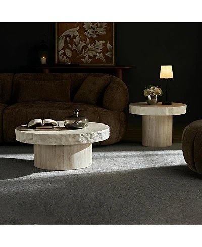 Streamdale Furniture Set of 2 Faux Mars Textural Pattern Coffee Tables, No Assembly Required