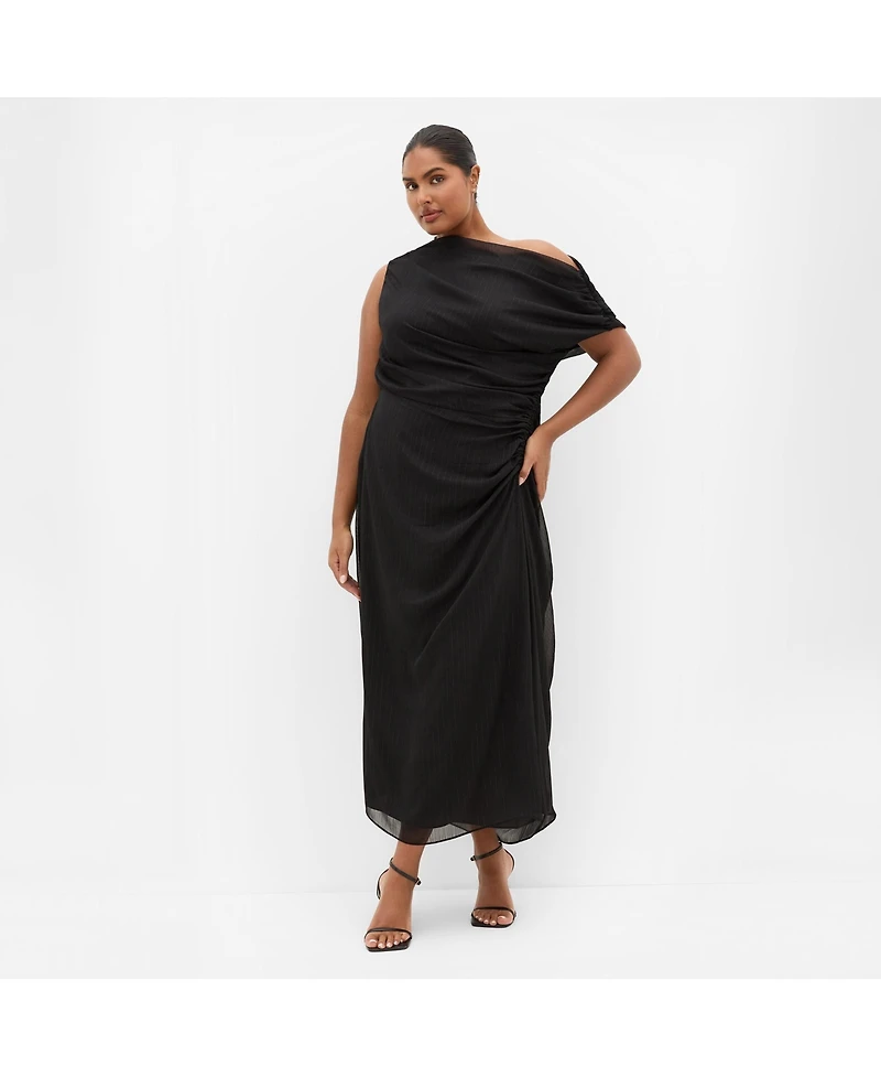 City Chic Women's Vivid Lurex Stripe Maxi Dress