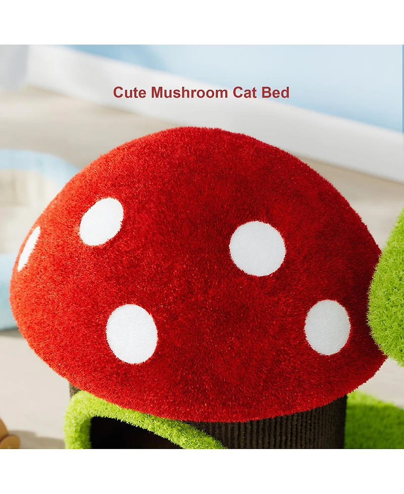 Streamdale Furniture 30.7" Mushroom-Themed Cat Tree with Sisal Scratching Posts