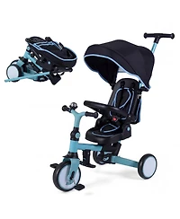 Slickblue Toddler Tricycle 8-in-1 with Push Handle and Canopy