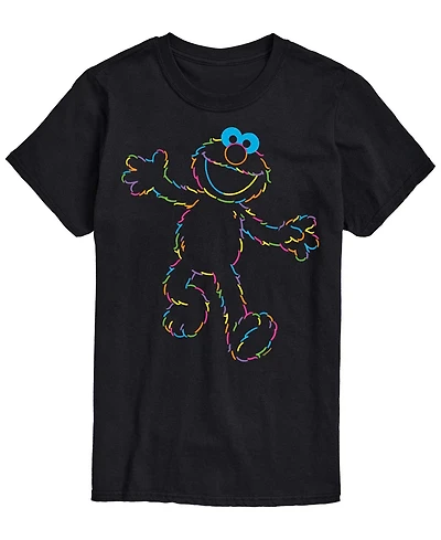 Airwaves Men's Sesame Street Elmo Rainbow Lineart Short-Sleeve Graphic T-Shirt