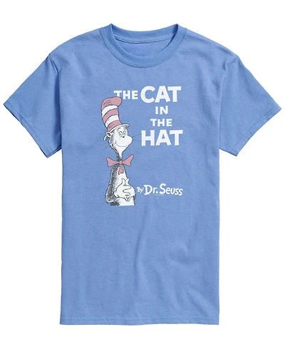 Airwaves Men's Dr. Seuss Cat In Hat Vintage Faded Short-Sleeve Graphic T-Shirt