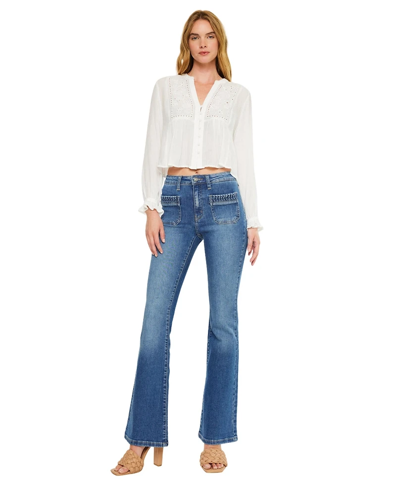KanCan Women's Kasey High Rise Flare Jeans