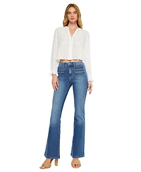 KanCan Women's Kasey High Rise Flare Jeans