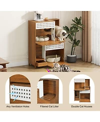 Streamdale Furniture 2-in-1 Modern Cat Litter Box Enclosure and Side Table