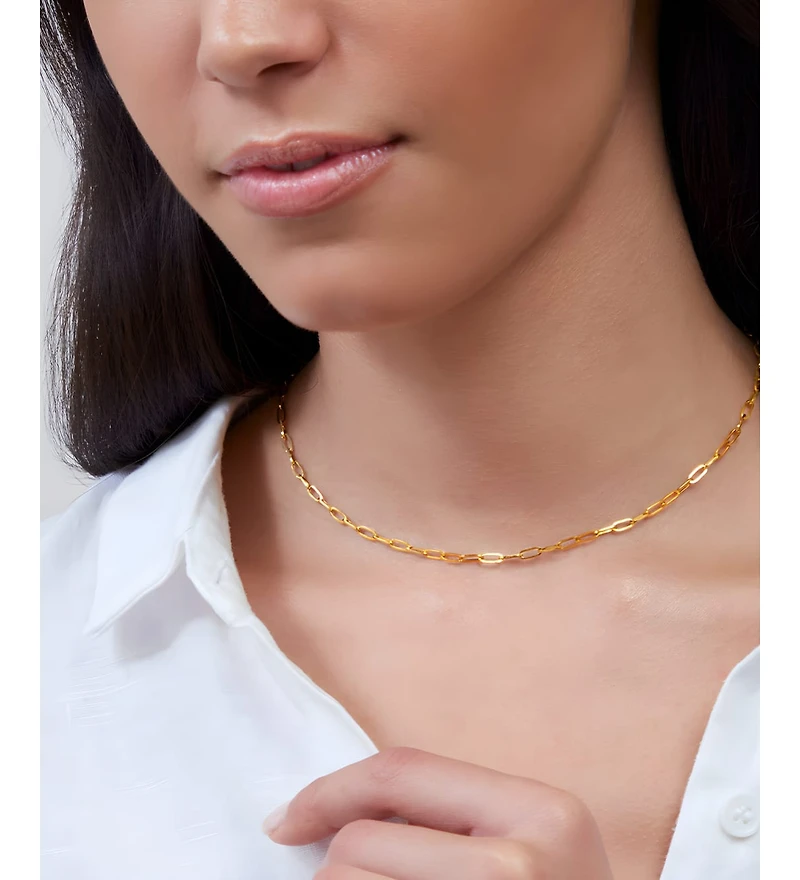 Mint & Lily Thin Paperclip Necklace