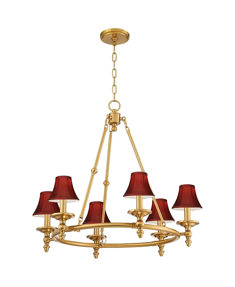 Stiffel Hartley 28 Inch Wide 6-Light Chandelier with Shades