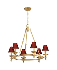 Stiffel Hartley 28 Inch Wide 6-Light Chandelier with Shades