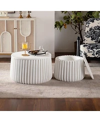 Streamdale Furniture Round Nesting Storage Table Set with Lift-Off Lids